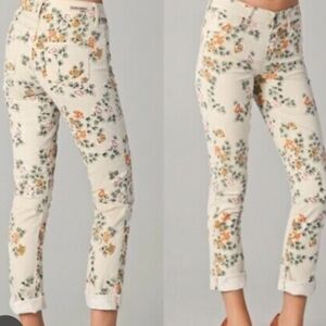 Citizens of Humanity Mandi's high waist retro slim roll up flower denim jeans 27